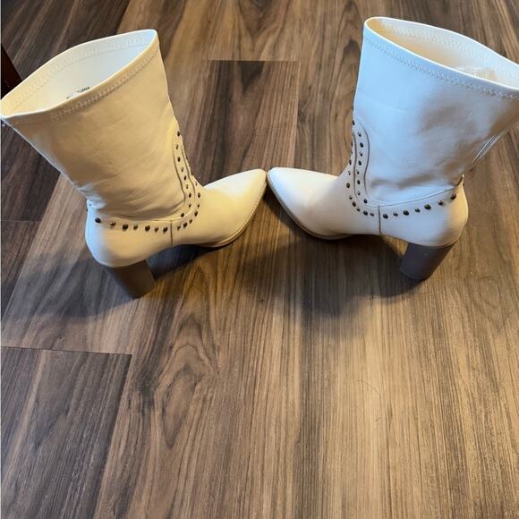 Oasis Society‎ Paris White Studded Cowboy Boots Women’s size 10 western festival - Picture 8 of 10